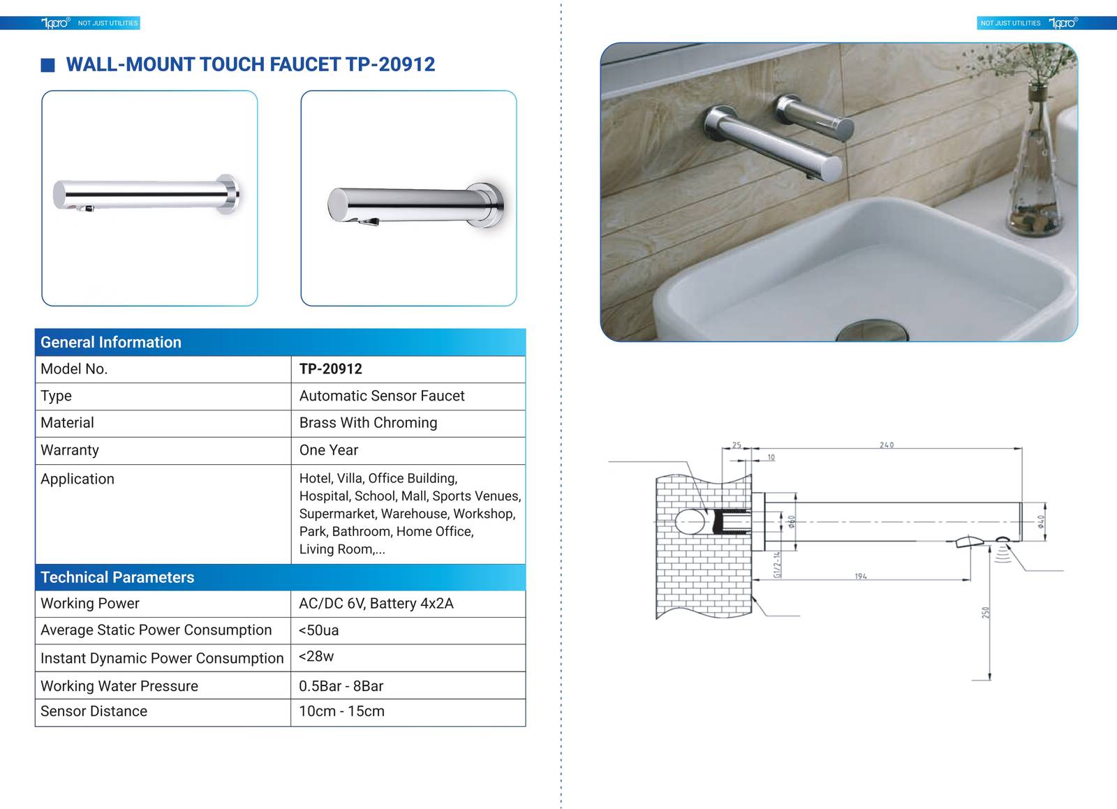 Thiết bị vệ sinh cảm ứng TPPRO Catalogue và Bảng giá mới nhất  /Page 15
